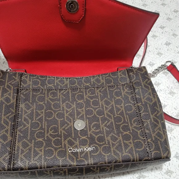 Calvin Klein Red Convertible Crossbody Satchel ❤️ - Picture 6 of 8
